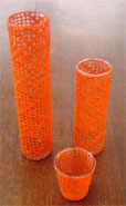 vases with crochet covers